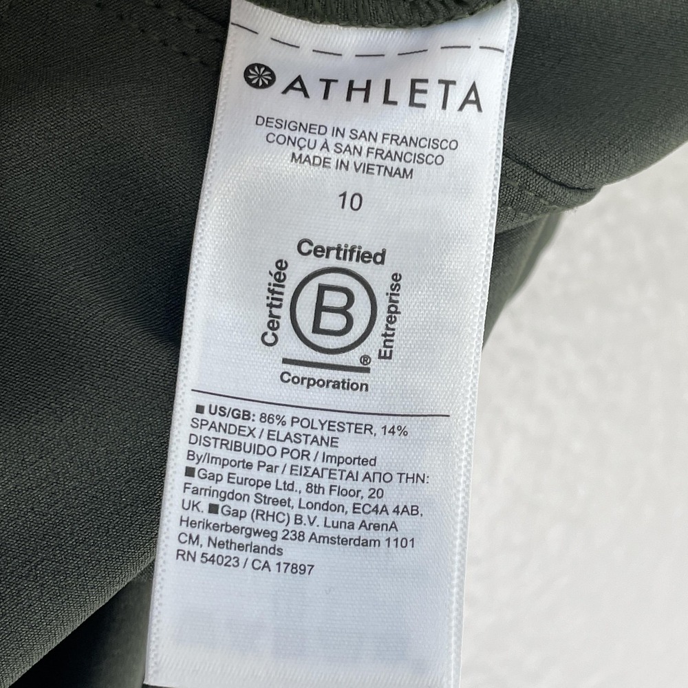 Athleta Pants Womens 10 Green Brooklyn Ankle High Rise Pull On Tapered Stretch - Picture 7 of 8